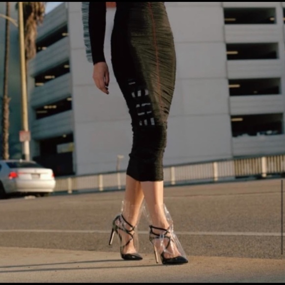 Jimmy Choo Claire 100 Black/Transparent Heels. - Picture 8 of 10